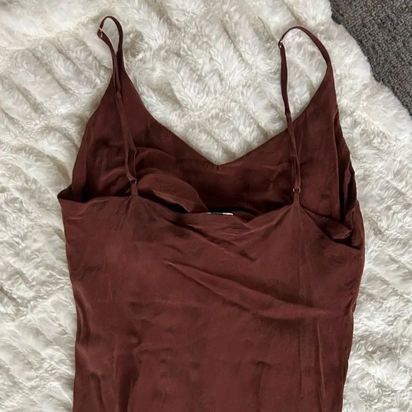 Ozma Cupro Anaise Slip Dress in Adobe - Picture 9 of 13